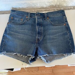 Levi high rise 501 denim shorts
